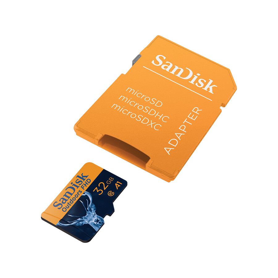 32 gb orange sandisk outdoors fhd microsdhcxc uhs-i minneskort med adapter sandisk