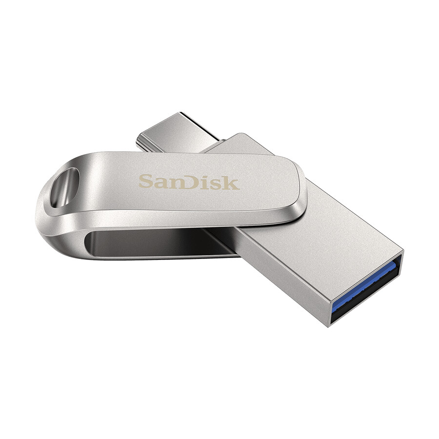 128 gb silverfärgad sandisk ultra dual drive luxe usb type-c-minne sandisk
