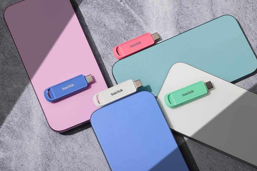 1 tb arctic white sandisk-telefonenhet med usb-c sandisk
